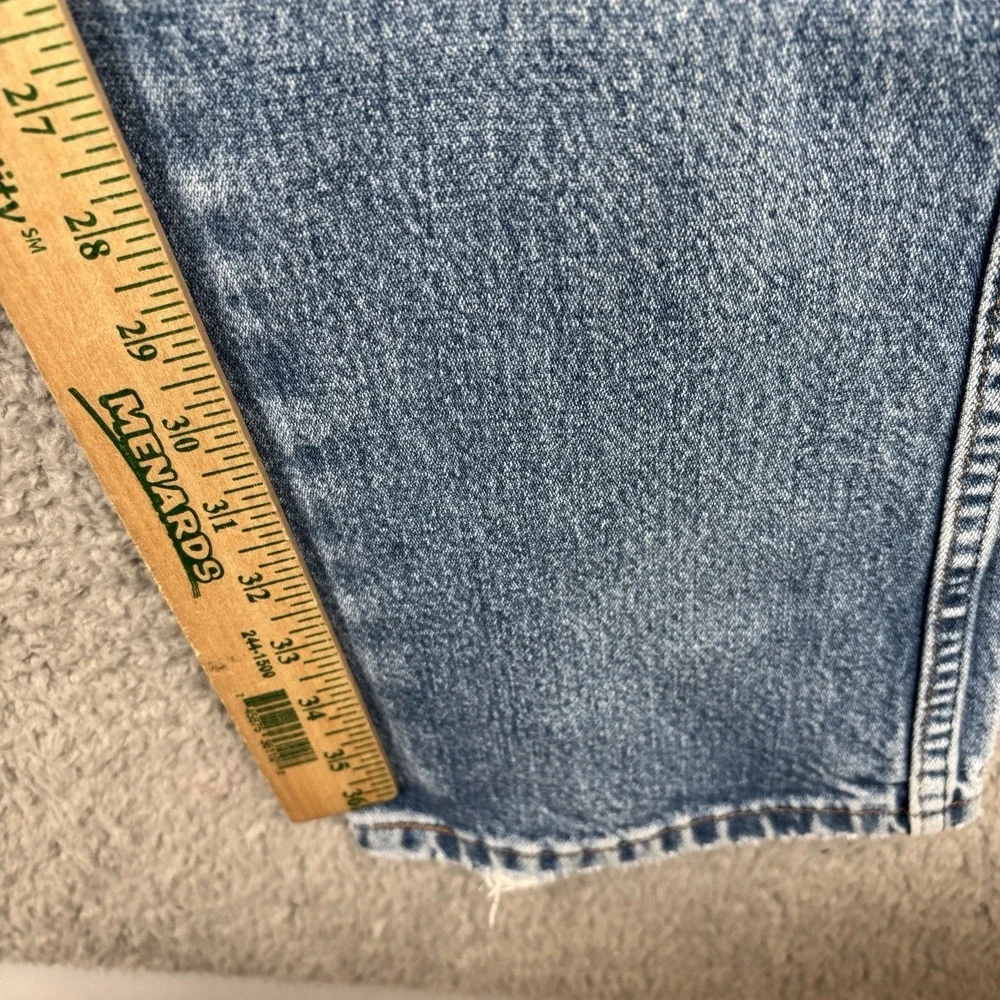 Wrangler Jeans Mens 33x38 (Fits 32x36) Blue Cowboy Cut Slim Fit Faded Distressed